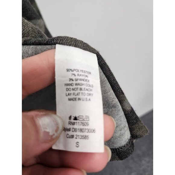 DownEast Womens Cardigan Size Small Green Camouflage Cascading Open Front - Picture 5 of 7